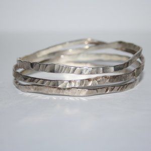 Beautiful hammered silver bangle bracelet